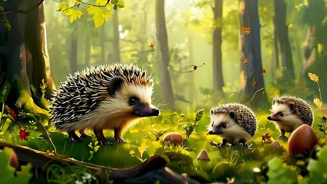 a hedgehog family