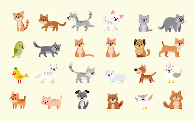 Fototapeta premium Cartoon Animals Clipart Collection