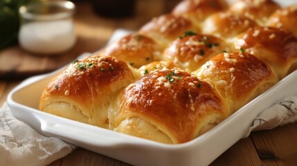 Golden-Brown Garlic Cheese Pull-Apart Bread Rolls
