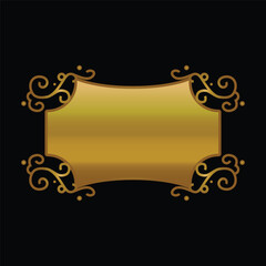 Vintage golden frame floral ornament design decor