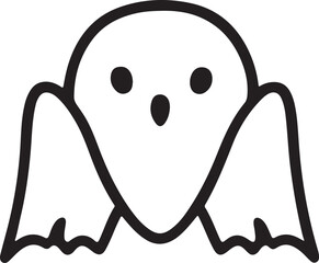  Ghost icon silhouette style vector minimal art illustration on a white background.