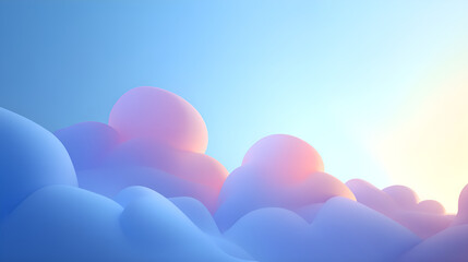 Abstract Blue Sky and Cloud Texture with Gradient Lighting for Dreamy and Atmospheric Backgrounds
