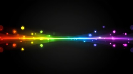Obraz premium A colorful wave of light with glowing orbs, creating a vibrant and dynamic visual effect.