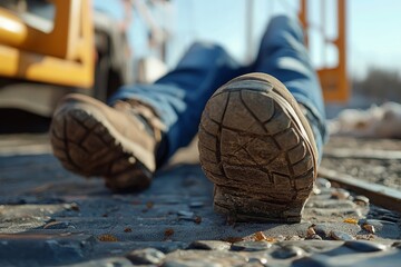 Fall And Fall Injury Accident At Workplace, Generative AI
