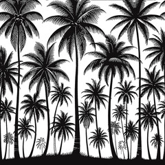 art, illustration, vector, image, wallpaper, art image palm tree, palm trees vector black and white