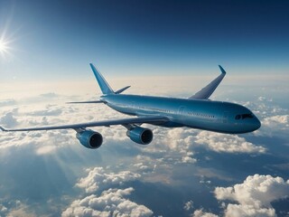 passenger plane in the clouds
