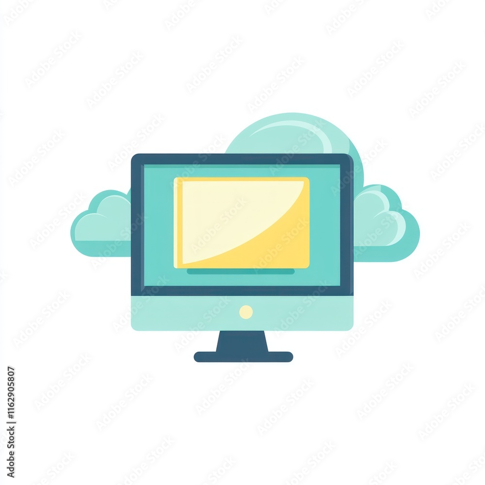 Poster computer screen displaying data within a cloud
