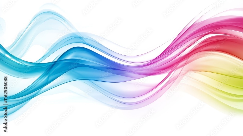 Aufkleber abstract colorful waves flowing in a smooth, dynamic design.