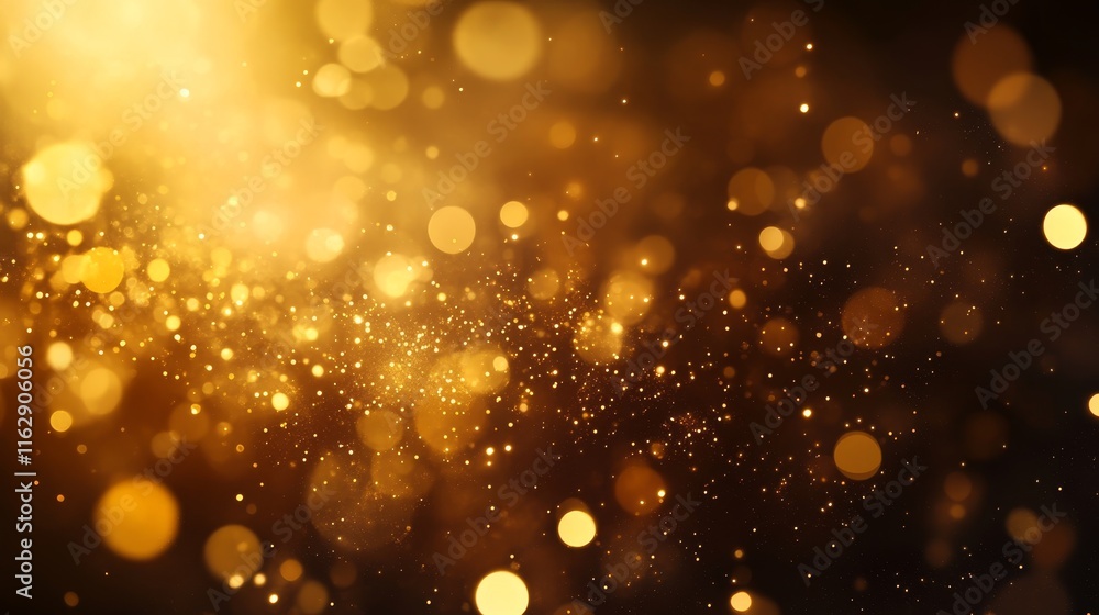 Aufkleber a shimmering background of golden bokeh light creating a festive and elegant atmosphere.