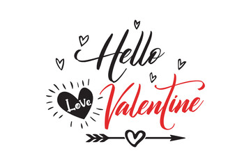 Hello valentine, Retro Valentines Day SVG Typography Design