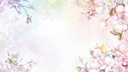 A floral pastel background perfect for Easter, featuring soft blooms and gentle hues. This elegant design offers space for personalized text, ideal for Easter greetings and festive messages.