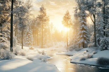 Serene Snowy Forest on St. Stephen's Day