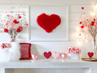 Valentines Day white decoration hearts 
