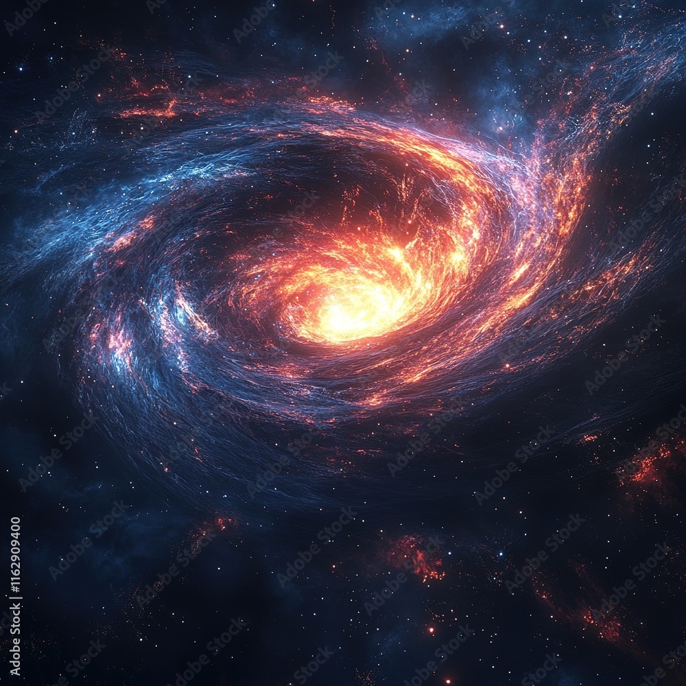 Poster exploring cosmic phenomena outer space digital art vast universe abstract view galactic concepts