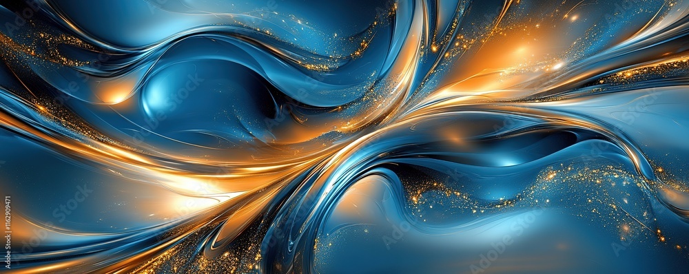 Poster fluid motion art abstract digital creation high-contrast colors dynamic environment vibrant viewpoin