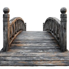 Obraz premium Crossing the wooden bridge serene landscape architectural detail tranquil environment perspective on nature