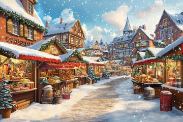 Festive St. Stephen's Day Market Scene