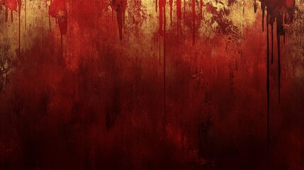 Abstract red and gold textured background with dripping paint effect.