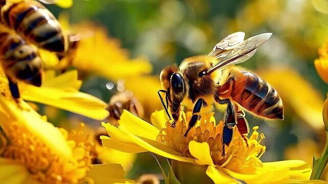 bee on yellow flower