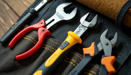 Assortment of Professional Tools in a Work Kit