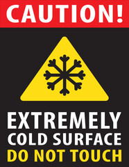 Extremely cold surface warning notice vector.eps
