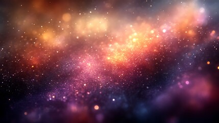 Abstract Cosmic Sparkle Background With Glowing Lights