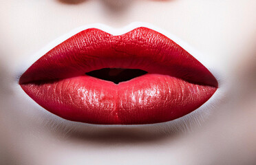 Obraz premium photographs of a woman's sensual lips with white background