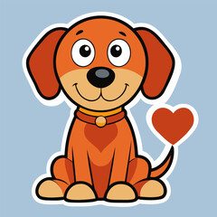 Cute puppy with a valentine.