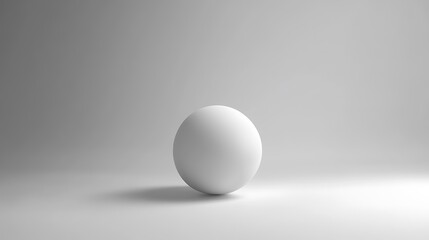 Single white sphere on light grey background.