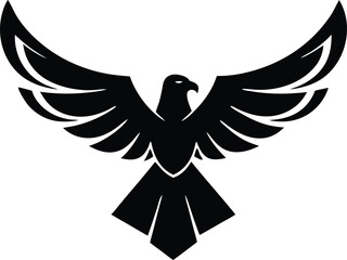 Majestic Black Eagle Soaring, Wings Spread Wide, Powerful Bird