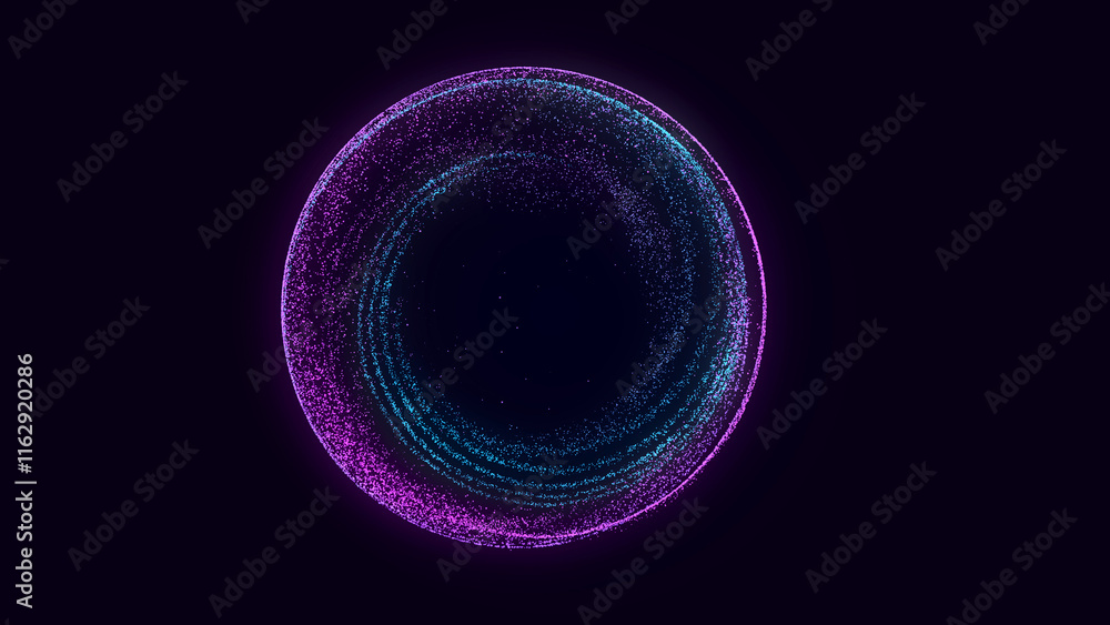 Poster Abstract technology sphere with connecting dots, lines and triangles. Digital abstract network structure. 3D rendering.