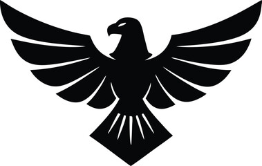 Majestic Black Eagle Wings Soaring Freedom Power Symbol Logo