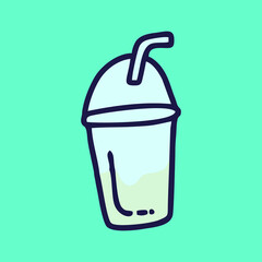 Hand Drawn a Cup of Drink Water Vector Illustration