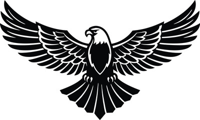 Majestic Black Eagle Soaring Wings Freedom Power Symbol Graphic