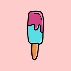 Hand drawn candy ice cream vector doodle illustration