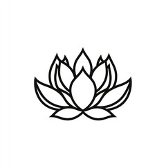 Fototapeta premium Elegant Line Art Design of a Lotus Flower