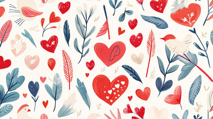 Minimalist Valentine's Day wallpaper with abstract heart shapes 