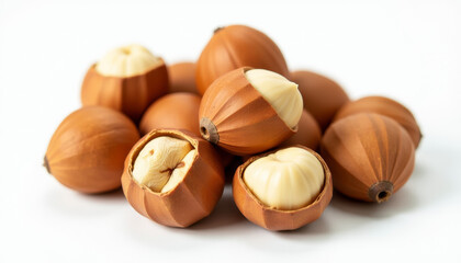 Close Up of Fresh Hazelnuts