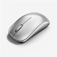 wireless mouse for computer and laptop silver color with shadow isolated on white background. realistic and detailed mice mockup. stock vector illustration