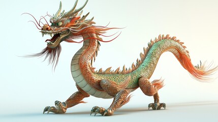 Majestic dragon in a dynamic pose showcasing intricate details and vibrant colors