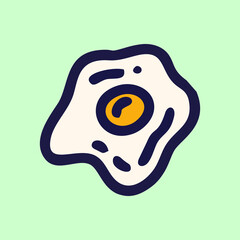 Hand Drawn sunny side up vector doodle illustration