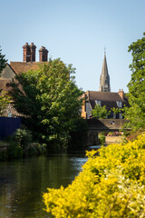 Hertford, Hertfordshire, UK, 4th of June 2024: Hertford next to the river