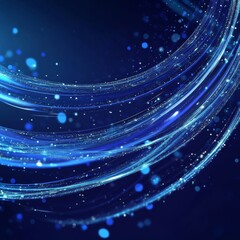 Obraz premium Elegant blue stage background with blue dot neon line and lighting effect sparkle. Luxury template award design. Vector illustration