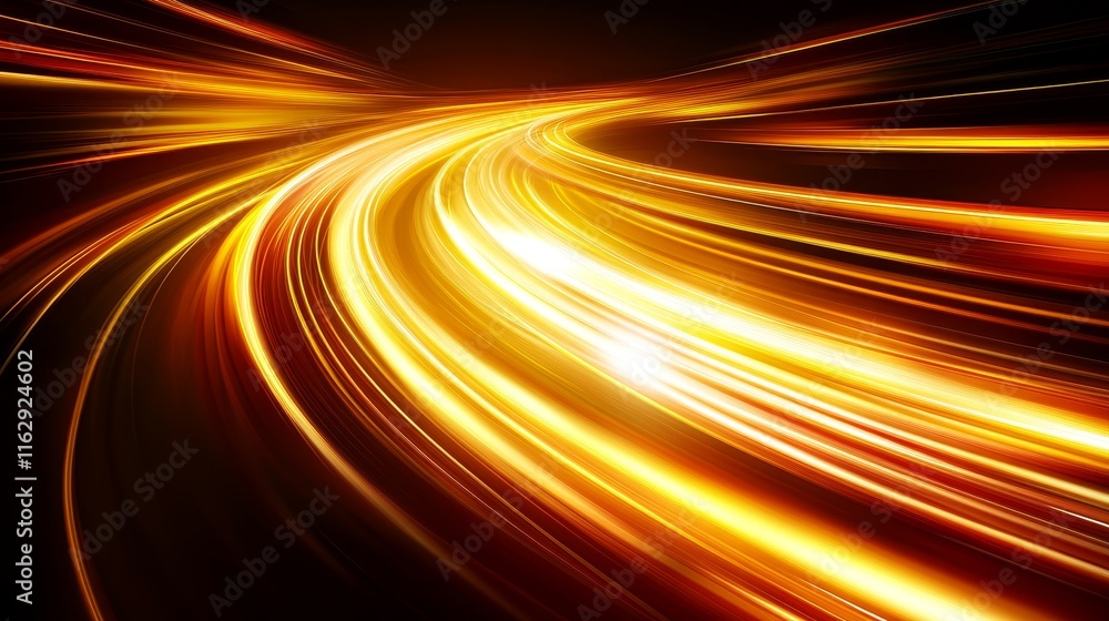Poster a dynamic swirl of bright, flowing light representing speed and motion.