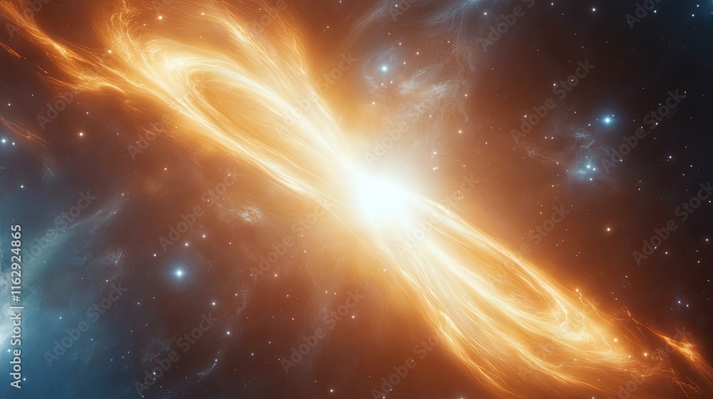 Poster fascinating cosmic connection of black holes creating pathways between galaxies