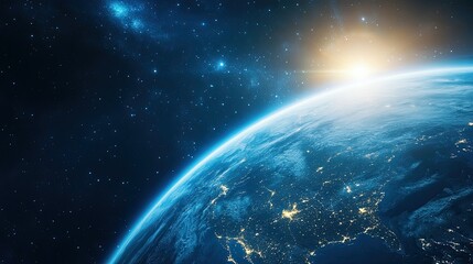 Obraz premium Black Holes Disrupt Earth's Tranquility With Cosmic Phenomena in the Night Sky