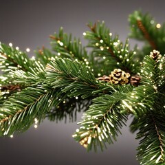 A glowing Christmas tree stands out against a  background, surrounded by sparkling lights.