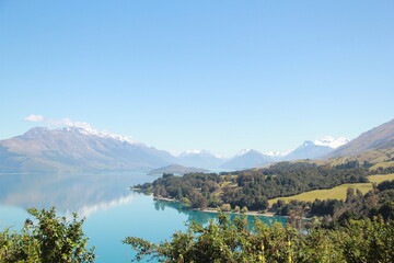 lake and mountains