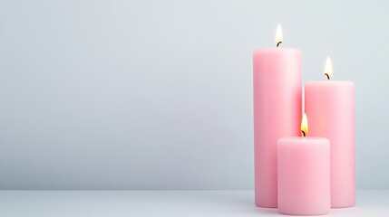 Elegant Pink Pillar Candles with Soft Glow 7