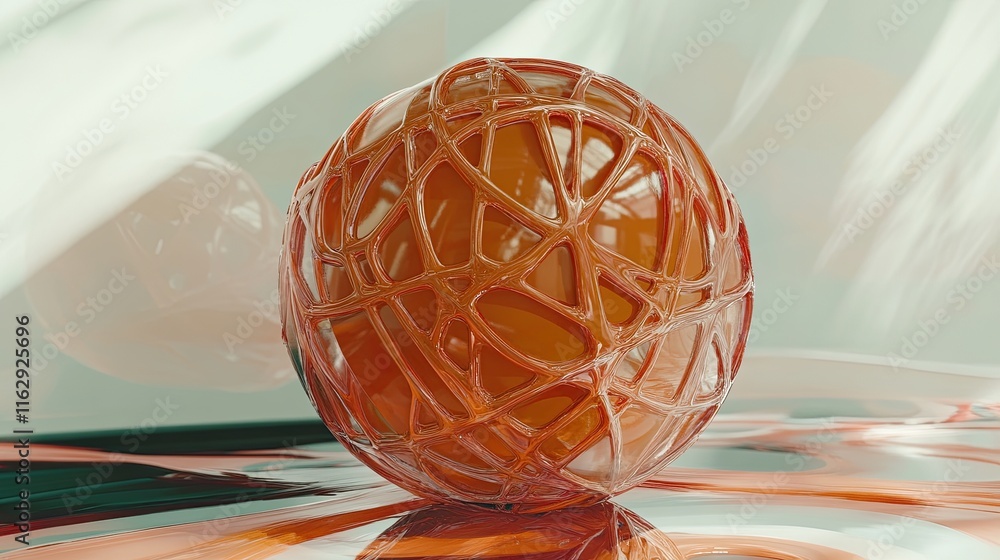 Aufkleber exploring a vibrant and whimsical basketball in dreamlike pastel hues and fluid forms